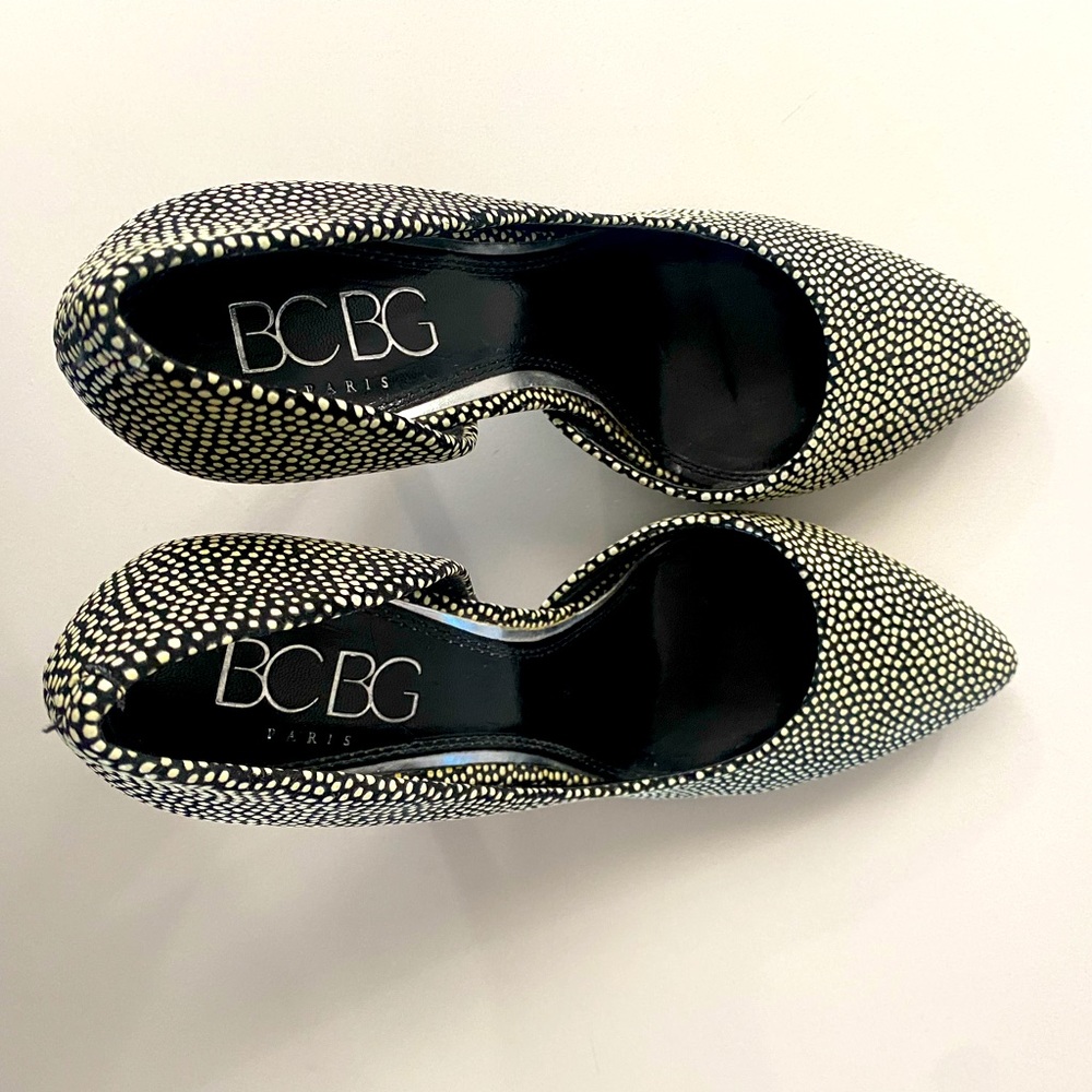 BCBG Paris Polka dot black & white pumps 9
